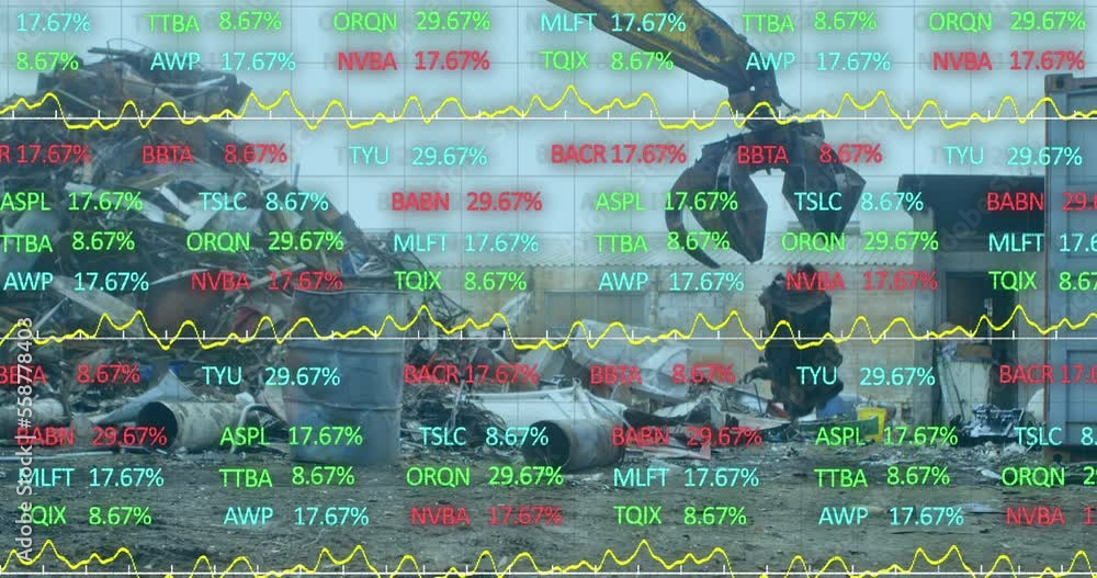 Poster animation of data processing over rubbish dump