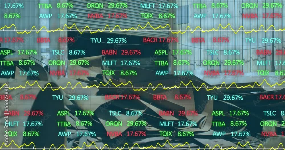 Poster animation of data processing over rubbish dump