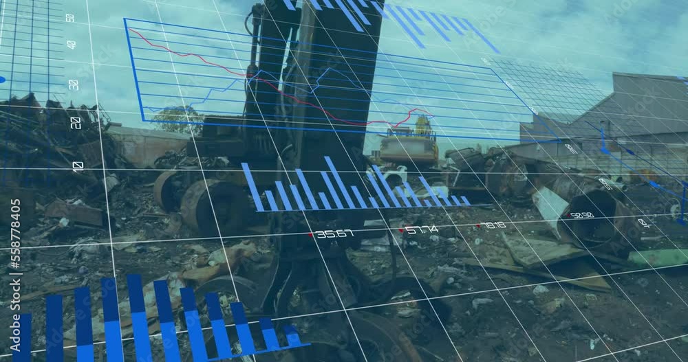 Poster animation of data processing over rubbish dump