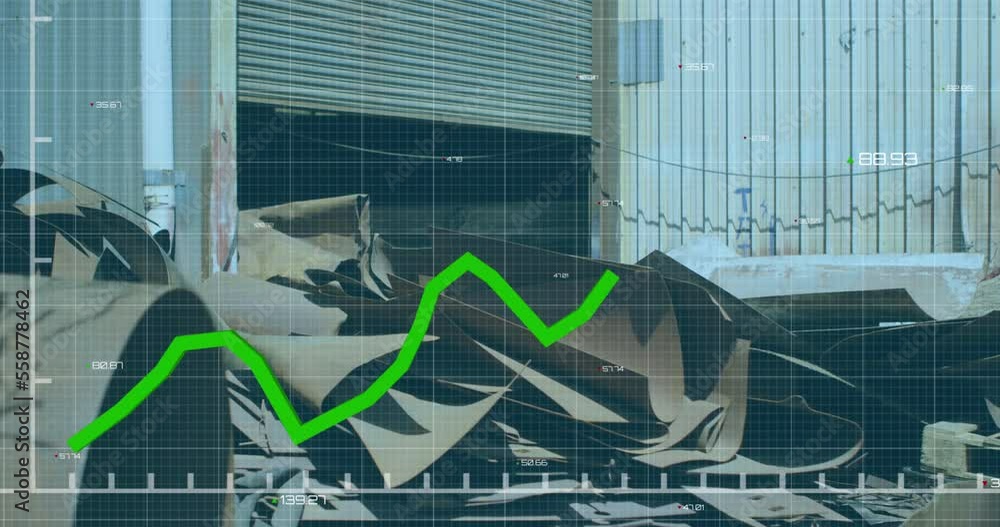 Poster animation of data processing over rubbish dump
