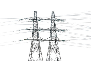 Two electricity pylons - obrazy, fototapety, plakaty