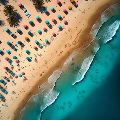 Exotic Beach Top View In The Tropics
