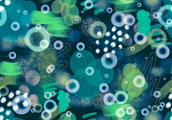 Abstract watercolor seamless paint spots polka dots pattern for wrapping paper and kids clothes print and fabrics