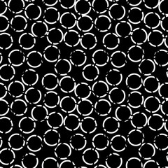 Broken circles pattern. Circular figures seamless ornament. Geometric motif. Rounds background. Circle, ring shapes wallpaper. Rings backdrop. Digital paper, textile print, web design, abstract