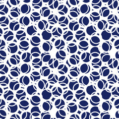 Crossed circles pattern. Circular figures seamless ornament. Geometric motif. Rounds background. Circle shapes wallpaper. Geometrical backdrop. Digital paper. Textile print. Vector art