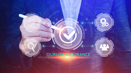 Quality Assurance Control Standards, Standards and Certification Concepts, Guaranteed Quality Guaranteed Service Standard Internet Technology Business Concept.