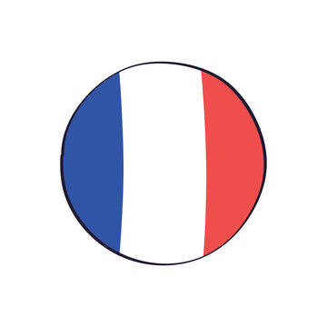 France, French flag round icon.