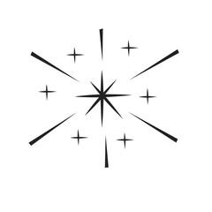 Set of black hand drawn doodle stars