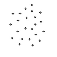 Set of black hand drawn doodle stars