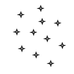 Set of black hand drawn doodle stars