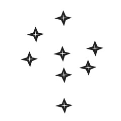 Set of black hand drawn doodle stars