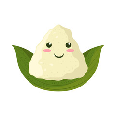 cute zongzi on bammboo leaf
