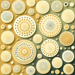 Diatom based pattern flat design, created with Generative AI technology