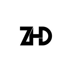 zhd letter initial monogram logo design
