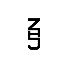 zhj letter initial monogram logo design