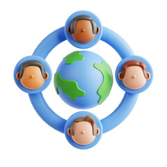 3d world solidarity icon