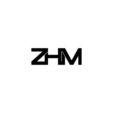 zhm letter initial monogram logo design