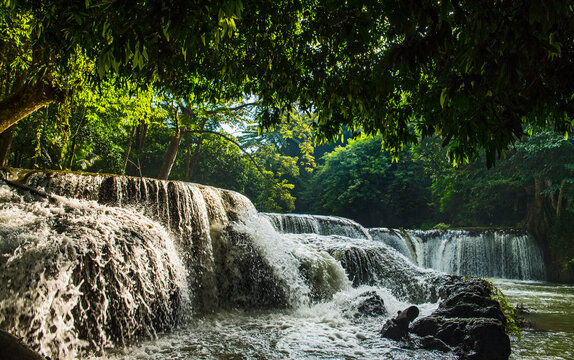Waterfall at Chet Sao Noi Waterfall National Park, Muak Lek, Saraburi Province, Thailand