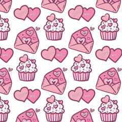 pattern with cupcakes