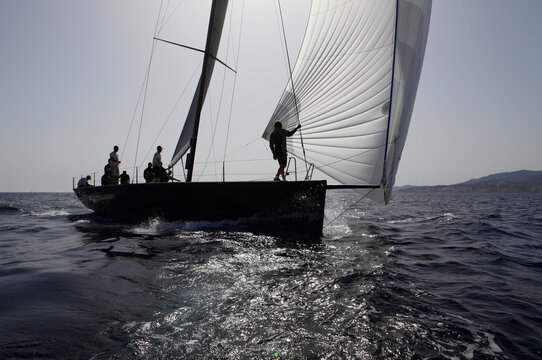 The TP 52 RAN IV, first test sail In Palma de Mallorca, Spain.