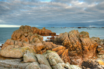 Paysage de la côte bretonne à Plougrescant - France