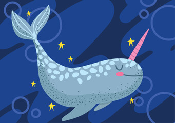 narwhal sea life © Stockgiu