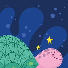 Fototapeta premium cute turtle sea life