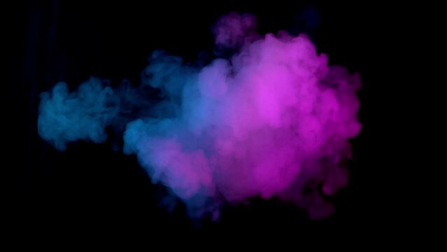 Super Slow Motion Shot of Atmospheric Neon Smoke Abstract Color Background at 1000fps.