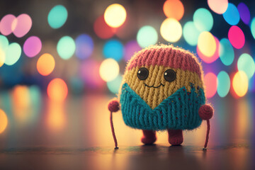 knitted heart. sketch art for artist creativity and inspiration. generative AI	