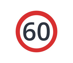 Maximum speed limit of 60 Icon. 