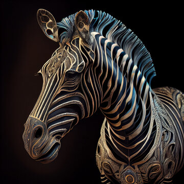 Zebra carved in onyx