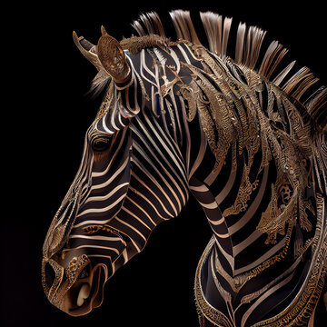 Zebra carved in onyx