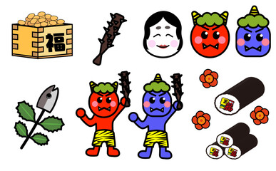 節分のイラストセット