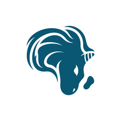 Africa map and Unicorn Animal Logo Design icon. isolated on white background. Vector illustration. Logo designs template