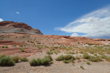 Fototapeta na wymiar Colorful sandstone rock formations at Glen Canyon National Recreation Area, Arizona