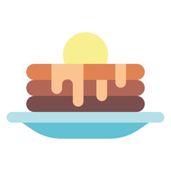pancake dish on the plate illustration