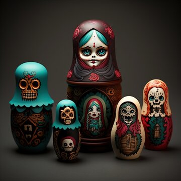 Day of the dead russian sale doll