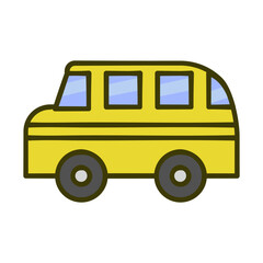 School bus illustration. Cute cartoon style for kids. Editable file format.