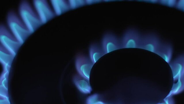  Igniting a Gas Stove in Slow Motion with blue flame 