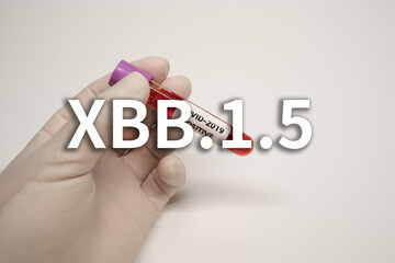 Background of OMICRON XBB.1.5 and test positive results,Medical health concept