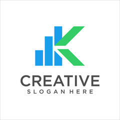 letter K, finance logo, financial investment logo, business logo