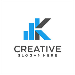 letter K, finance logo, financial investment logo, business logo