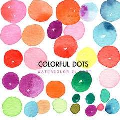 watercolor background with colorful circles