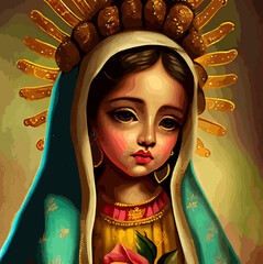 Caricature of the virgin of guadalupe © Fernando