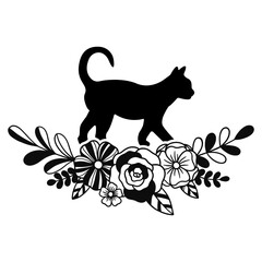 Cat Silhouette with Beautiful Background