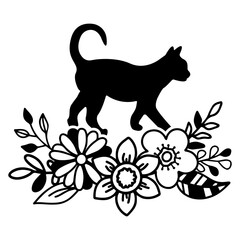 Cat Silhouette with Beautiful Background