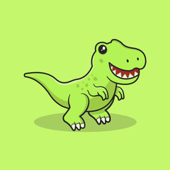 Cute dinosaur cartoon vector icon illustration. Flat cartoon style. dinosaur Illustration.