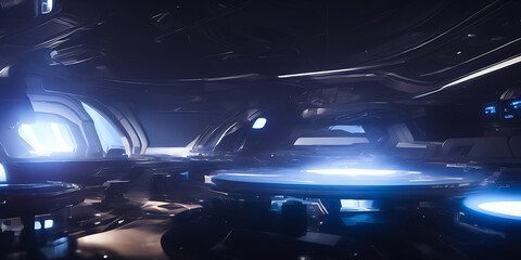 Obraz na płótnie Canvas futuristic spaceship interior