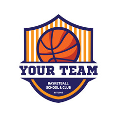 Basketball team badge design vector, perfect for School Team Club and Competiton logo design