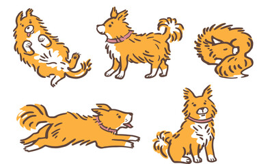 Cute dogs. Vector illustration. Pets collection